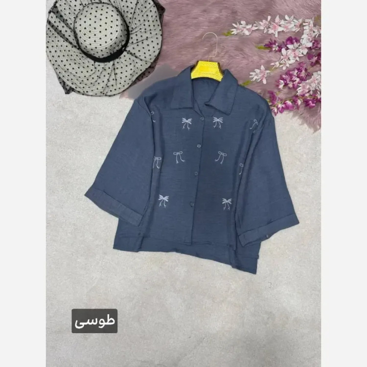 شومیز گلدوزی میرا جنس شانتون فری سایز 38 تا 46