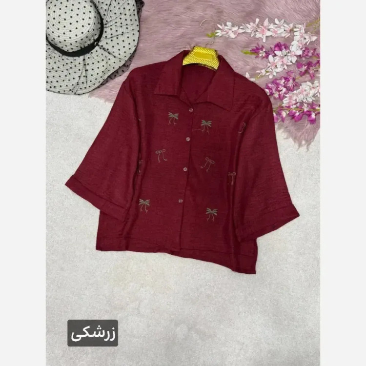شومیز گلدوزی میرا جنس شانتون فری سایز 38 تا 46