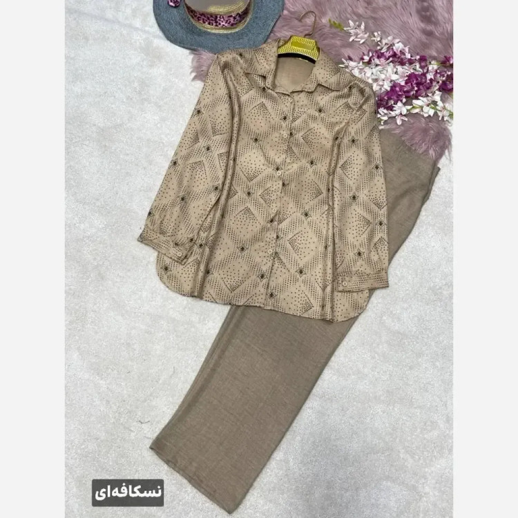 ست شومیز شلوار زنانه مدل دنیز جنس بوگاتی و صوفیا سایز 38 تا 46