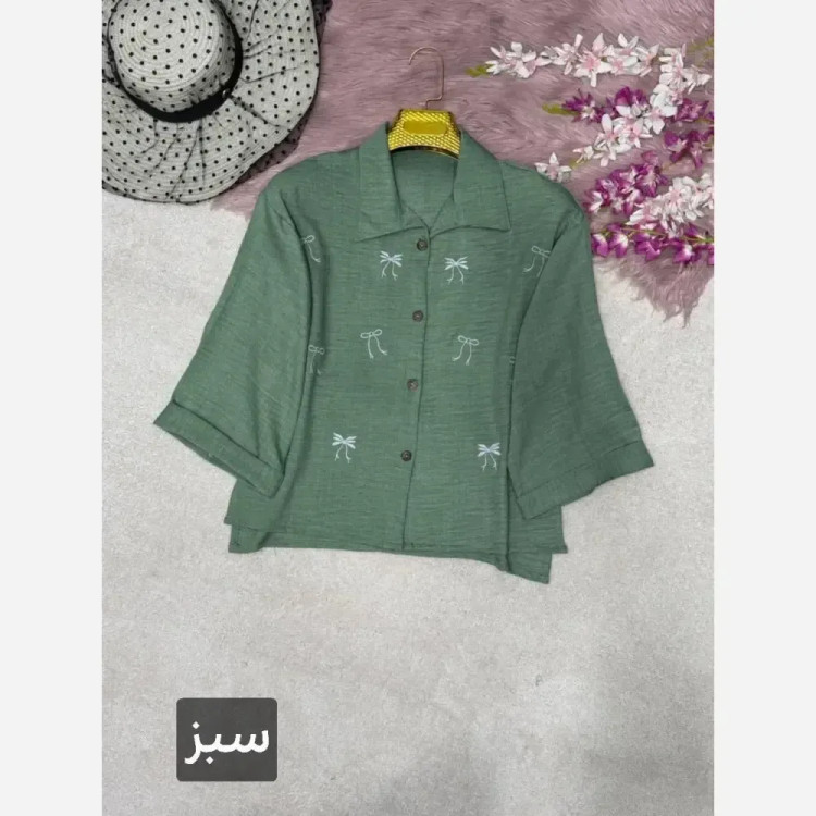 شومیز گلدوزی میرا جنس شانتون فری سایز