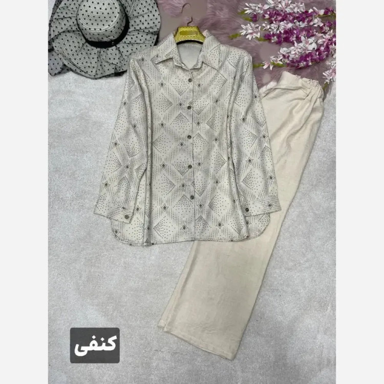 ست شومیز شلوار زنانه مدل دنیز جنس بوگاتی و صوفیا سایز 38 تا 46