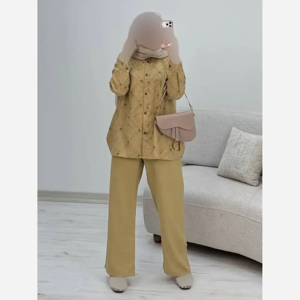 ست شومیز شلوار زنانه مدل دنیز جنس بوگاتی و صوفیا سایز 38 تا 46