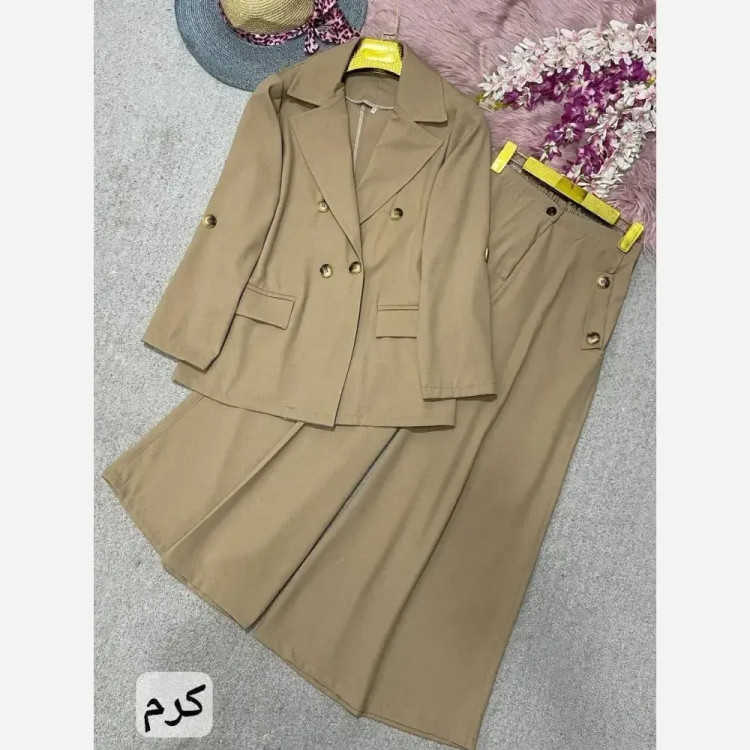 کت و شلوار لنین زنانه مدل رویا رنگی سایز بندی متنوع