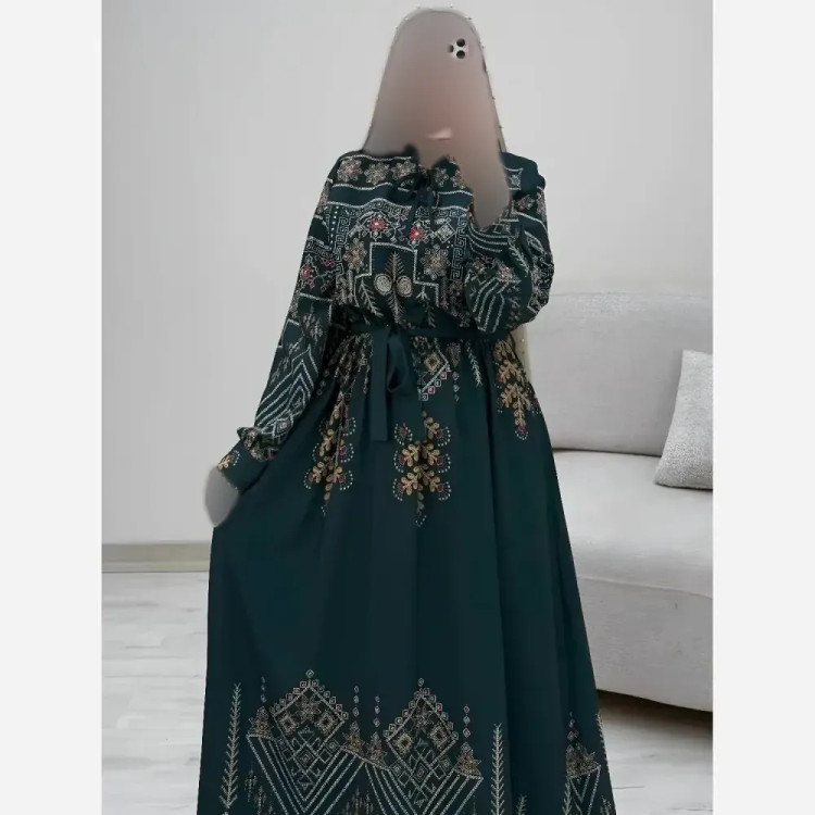 پیراهن ساحلی سنتی زنانه جنس فلور نخ فری سایز