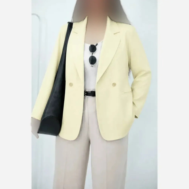 کت زنانه پاستیلی الیس لایی کوبی شده خنک و سبک