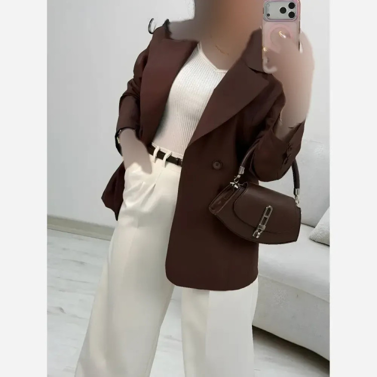 کت زنانه پاستیلی الیس لایی کوبی شده خنک و سبک