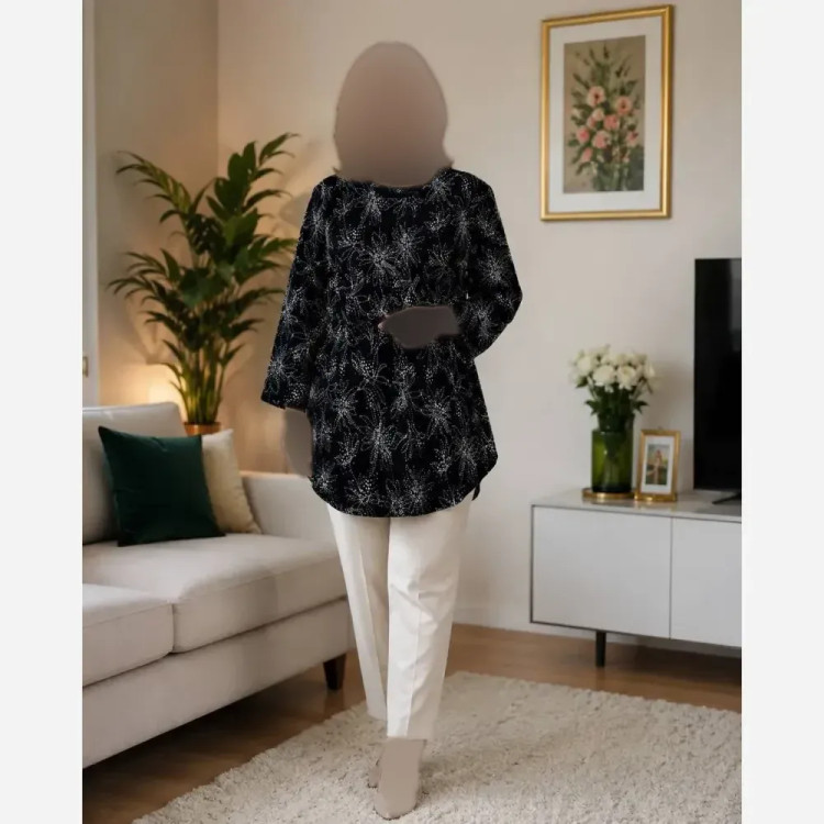 تونیک زنانه استرچ قواره دار کمربنددار فری سایز مناسب سایز 38 تا 52