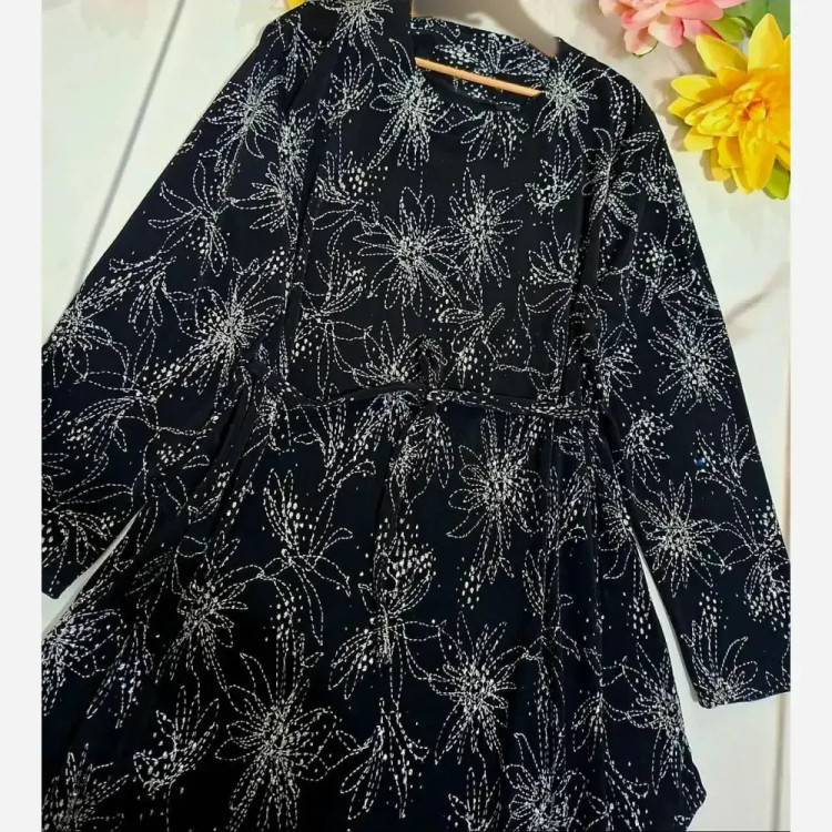 تونیک زنانه استرچ قواره دار کمربنددار فری سایز مناسب سایز 38 تا 52