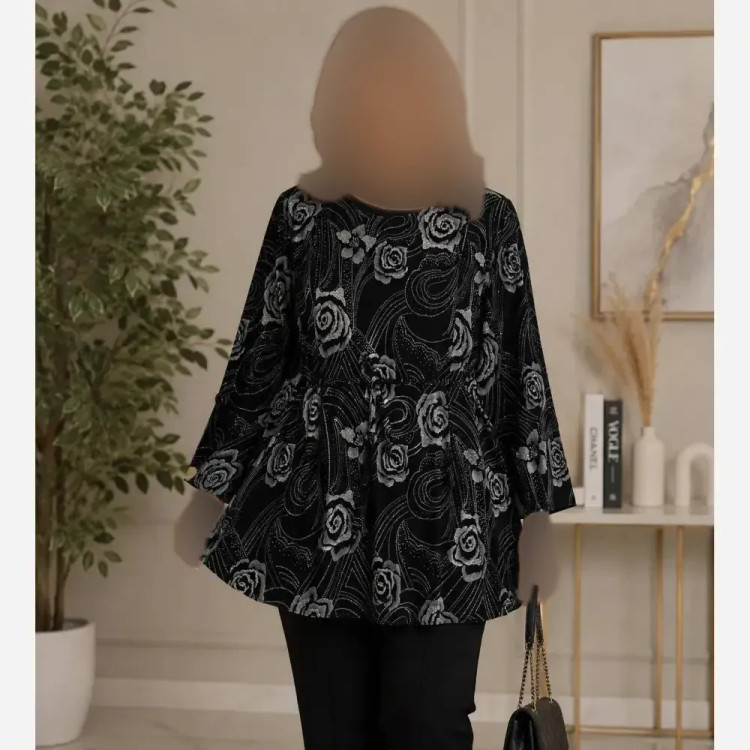 تونیک زنانه استرچ قواره دار کمربنددار فری سایز مناسب سایز 38 تا 52