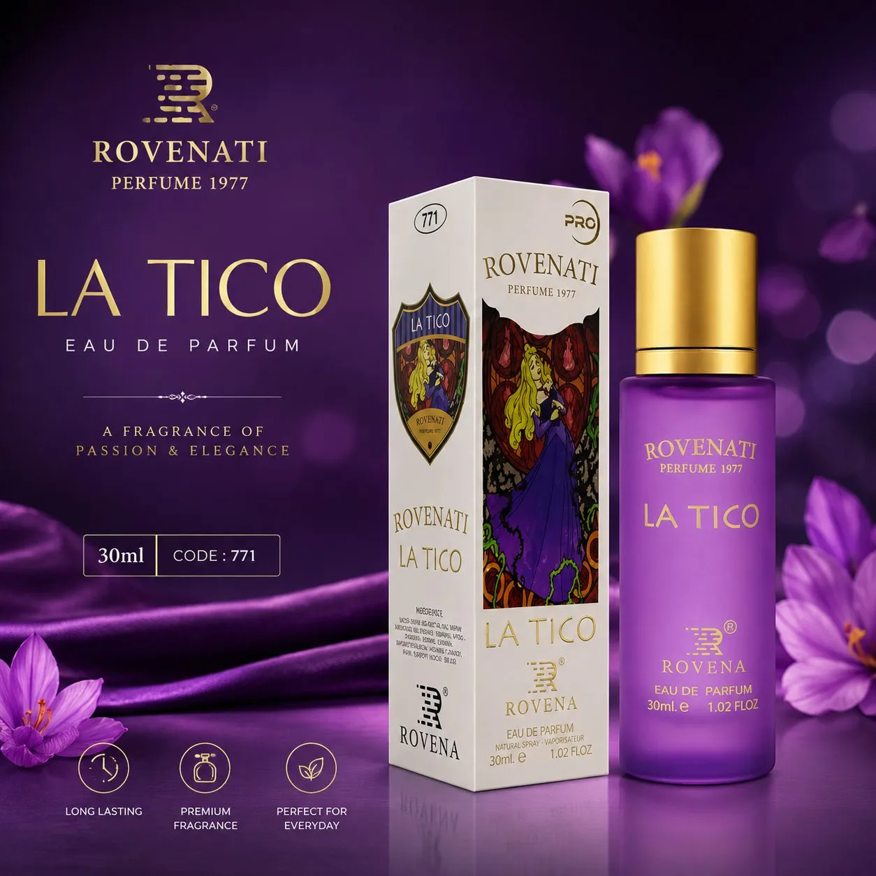عطر جیبی زنانه روونا مدل کازاموراتی لاتوسکا حجم 30 میل