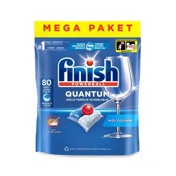 قرص ماشین ظرفشویی فینیش مدل کوانتوم بسته 80 عددی Finish Powerball