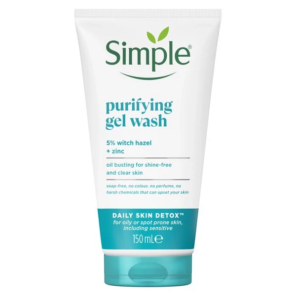 ژل شستشوی صورت پاککننده و تصفیهکننده سیمپل (Simple Purifying Gel Wash 5% Witch Hazel + Zinc) سیمپل 150ml