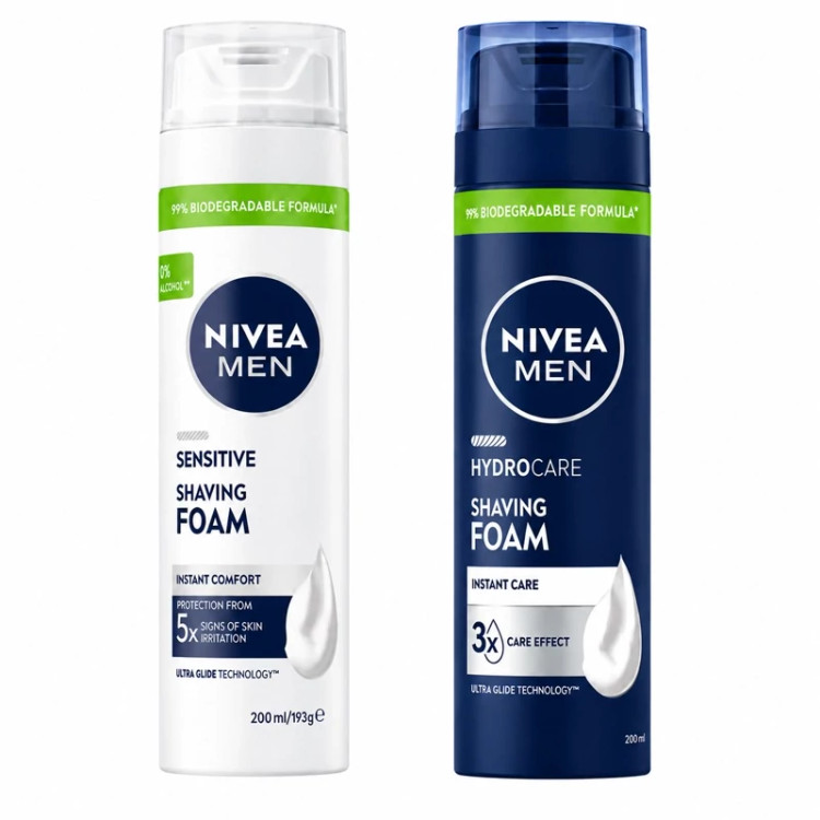 فوم اصلاح صورت مردانه نیوآ من (مدلهای Sensitive و Hydrocare) | NIVEA Men Shaving Foam Sensitive Hydrocare 200ml