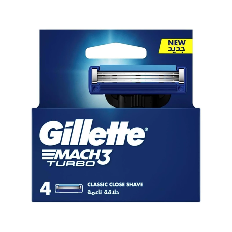 یدک خودتراش ژیلت مدل Mach 3 Turbo سه لبه بسته 4 عددی