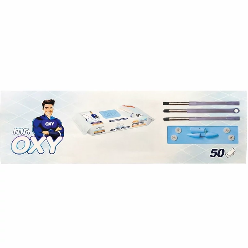 دستمال مرطوب همراه با طی نظافت کف مستر اوکسی | بسته 50 عددی اورجینال