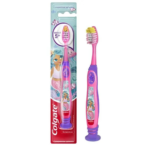 مسواک کودک کلگیت مدل پری دریایی مناسب 5 سال به بالا اورجینال | برس نرم با طراحی فانتزی Mermaid برای دندانهای کودکان