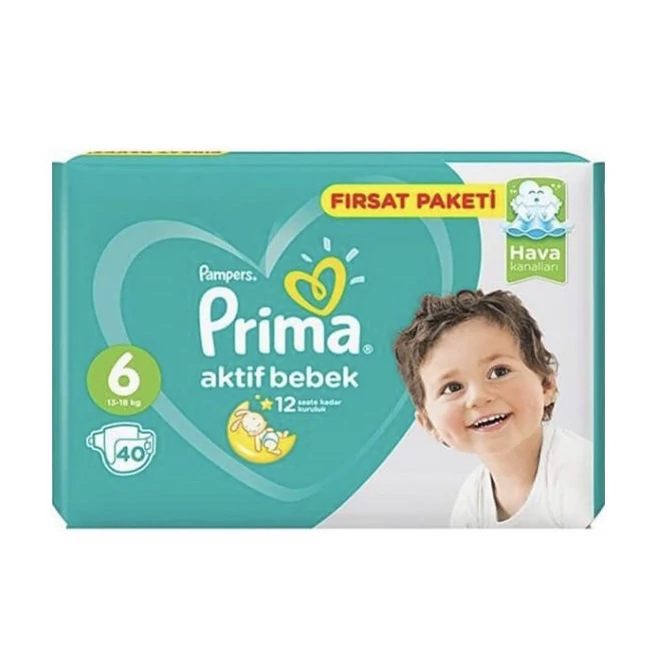 پوشک پریما پمپرز ترک سایز 6 بسته 40 عددی