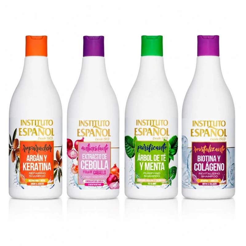 شامپو تقویت و مراقبت مو اینستیتوتو اسپانول - آرگان، بیوتین، پیاز و درخت چای | Instituto Español Hair Shampoo - Argan, Bi