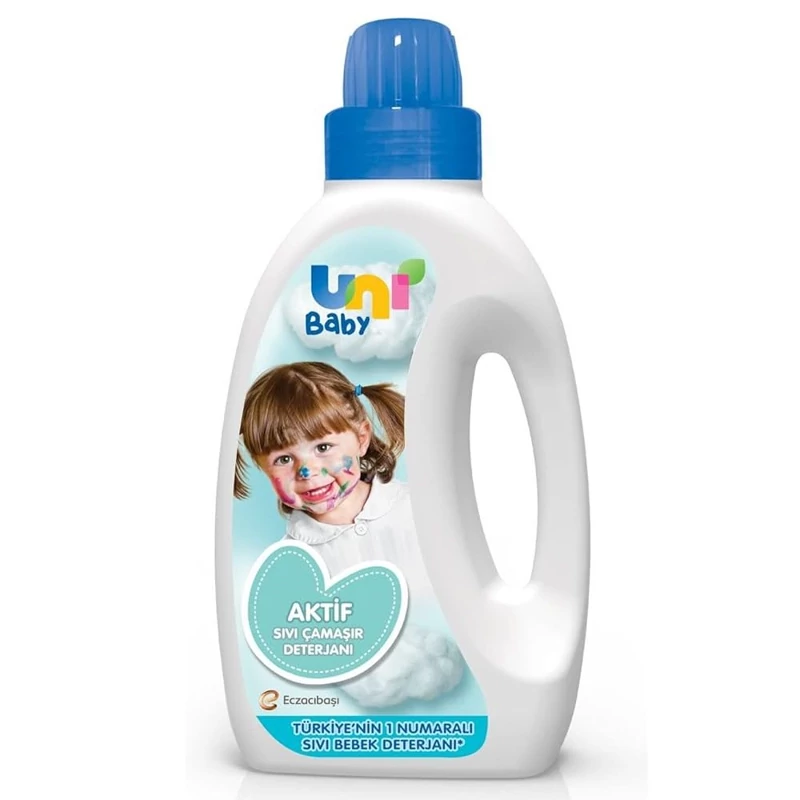 مایع لباسشویی کودک یونی بیبی Uni Baby حجم 1500 میل اورجینال | شوینده ملایم و ضد حساسیت لباس نوزاد و کودک
