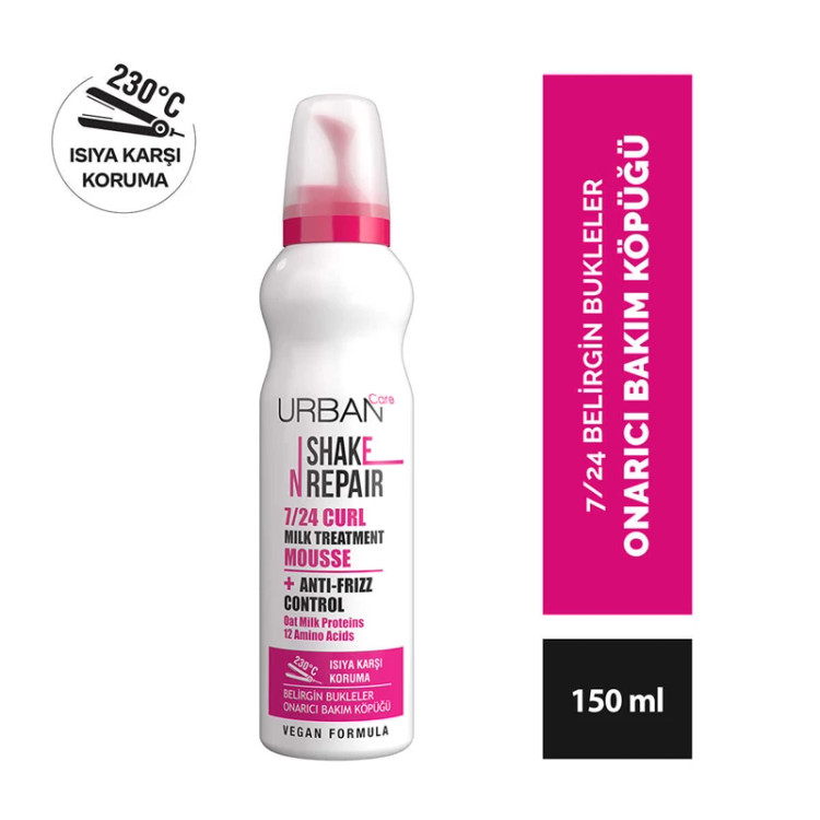 موس مو اوربان کر شیک اَن ریپیر 7/24 مخصوص موهای فر حجم 150 میل اورجینال Urban Care Shake N Repair 7/24 Curl Milk Treatme