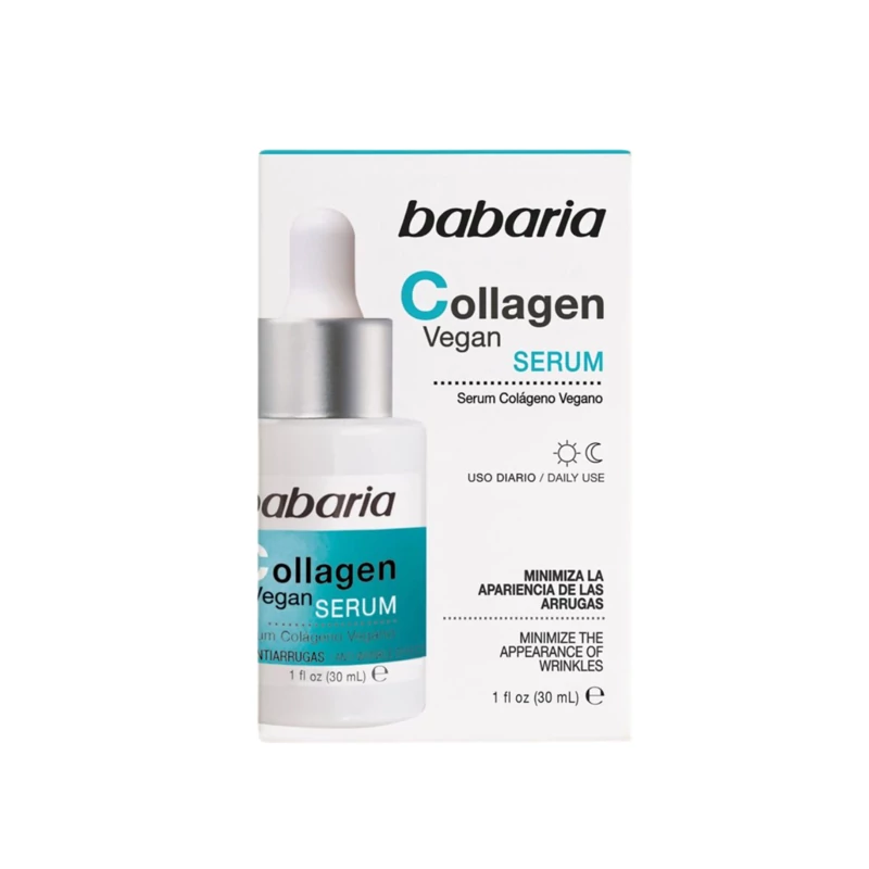 سرم ضد چروک پوست باباریا حاوی کلاژن گیاهی حجم 30 میل اورجینال Babaria Vegan Collagen Serum 30ml