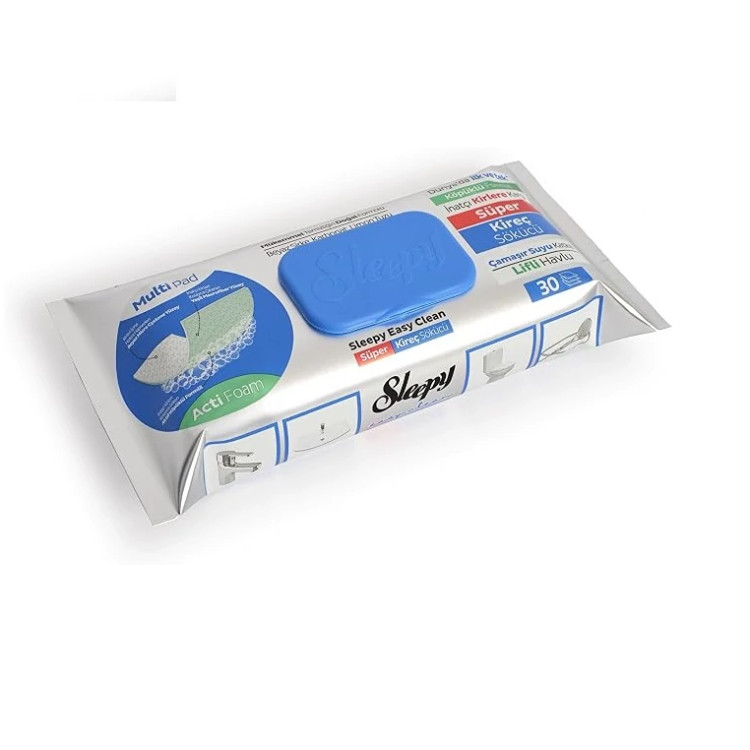 دستمال مرطوب تمیزکننده اسلیپی Sleepy Easy Clean بسته 30 عددی اورجینال | پاککننده چندمنظوره سطوح با رایحه ملایم