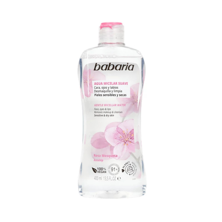 میسلار واتر ملایم باباریا با رز هیپ (Babaria Gentle Micellar Water Rosehip) باباریا حجم 400 میل اورجینال