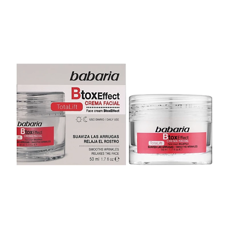 کرم ضد چروک صورت بوتاکس باباریا حجم 50 میل اورجینال Babaria Btox Effect Total Lift Face Cream 50ml