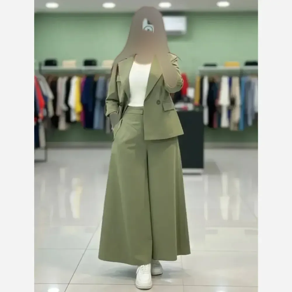 کت شلوار زنانه لینن مدل سارا رنگ قهوه ای سبز ابی مشکی سایز 38 تا 46