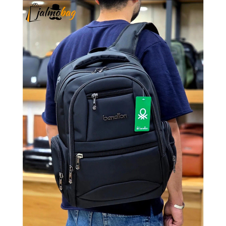 کوله پشتی اسپرت پارچه دیبا خارجی سه خانه لپتاپ دار ضد تعریق