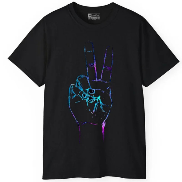 تی شرت آستین کوتاه مردانه مدل انگشت