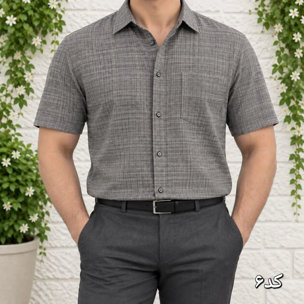 پیراهن آستین بلند مردانه چهارخانه ریز بنگال کش جیبدار