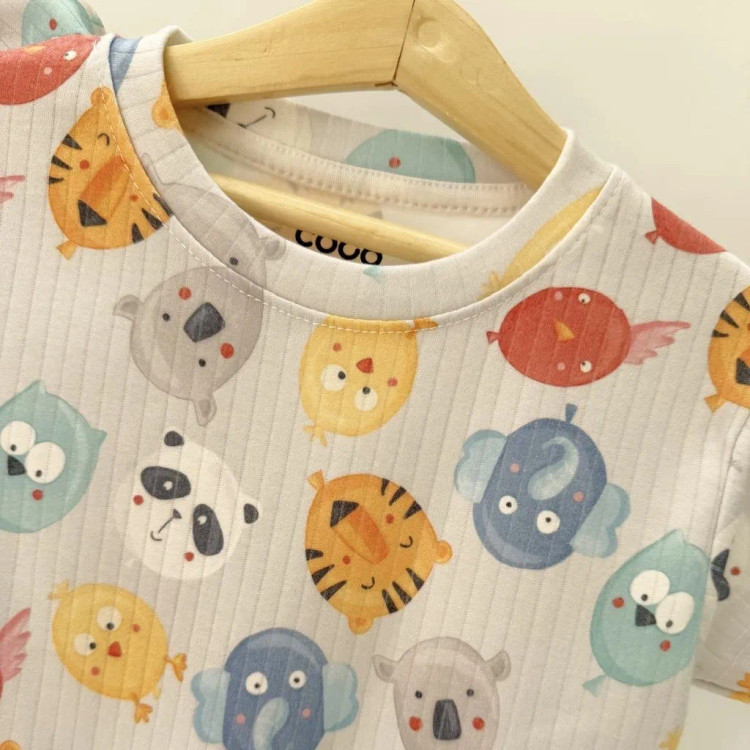 ست تیشرت و شلوار راحتی بچگانه نخ پنبه برند کوکو